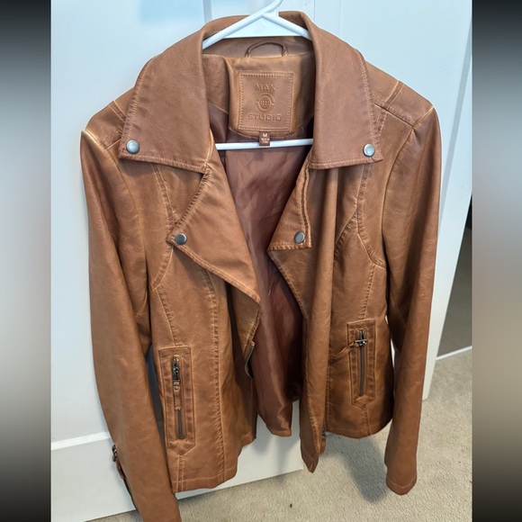 Max Studio Faux Leather Jacket - Size M - Picture 1 of 3